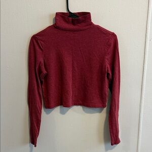 Wild Fable Burgundy Turtleneck Crop Top
